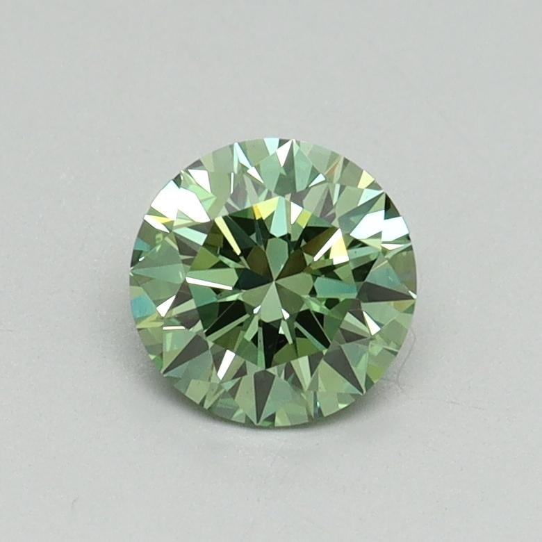 0.65 Ct. Fancy Vivid Green Round Lab Grown Diamond