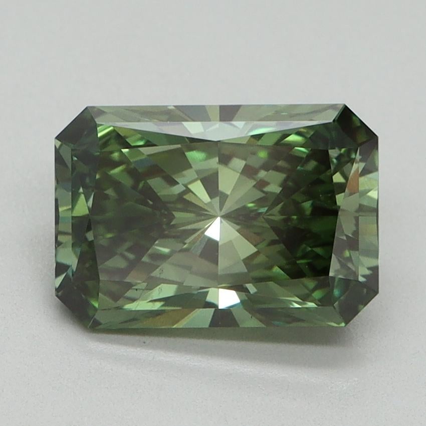 2.07 Ct. Fancy Vivid Pacific Green Radiant Lab Grown Diamond