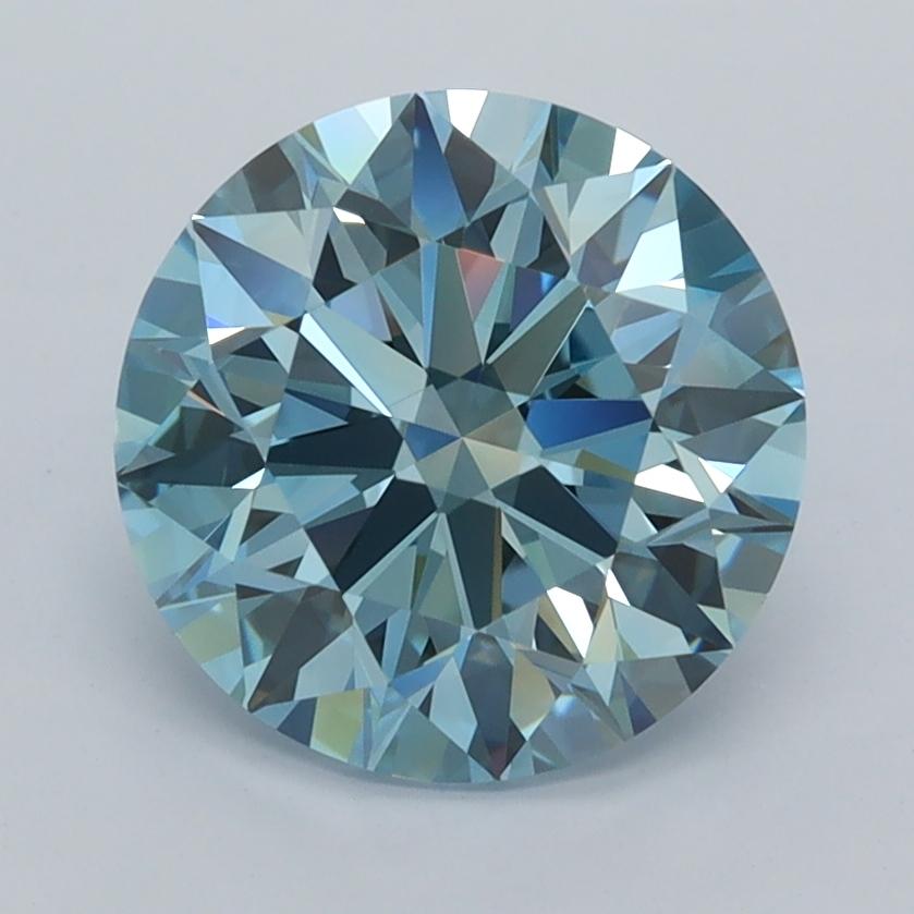 2.51 Ct. Fancy Intense  Blue Round Lab Grown Diamond
