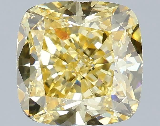 1.59 Ct. Fancy Yellow Cushion Lab Grown Diamond
