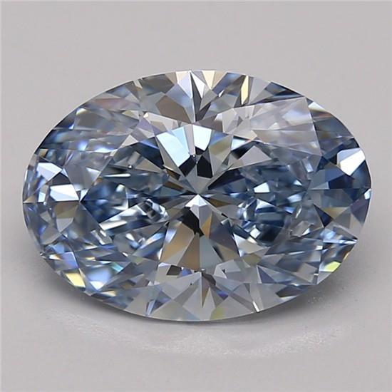 3.01 Ct. Fancy Vivid Blue Oval Lab Grown Diamond