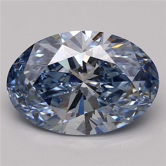 4.00 Ct. Fancy Vivid Blue Oval Lab Grown Diamond