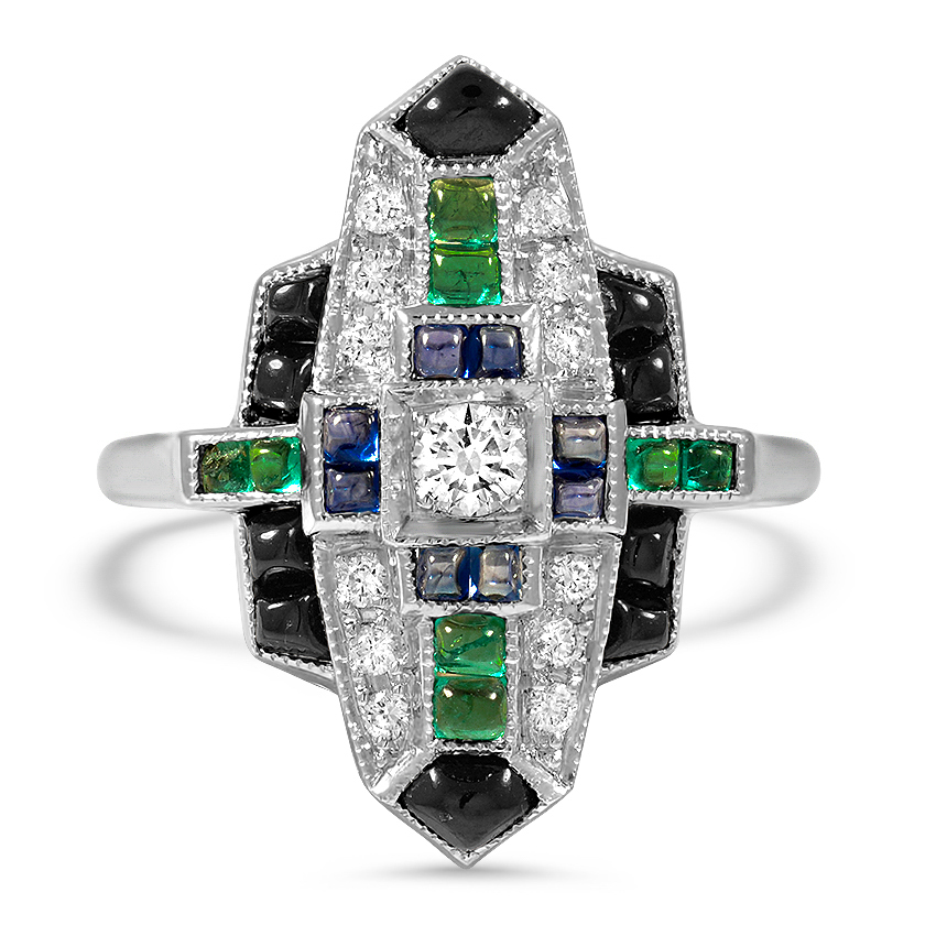 Art Deco Reproduction Diamond Vintage Ring