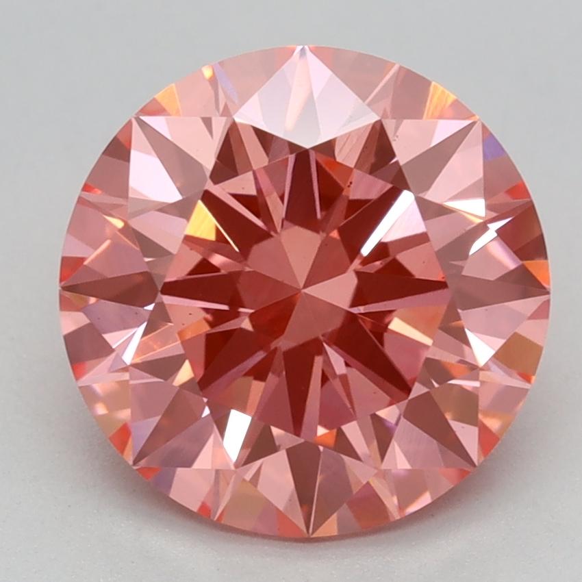2.59 Ct. Fancy Vivid Pink Round Lab Grown Diamond