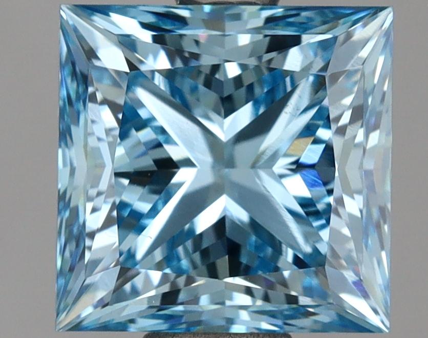 2.18 Ct. Fancy Vivid Blue Princess Lab Grown Diamond