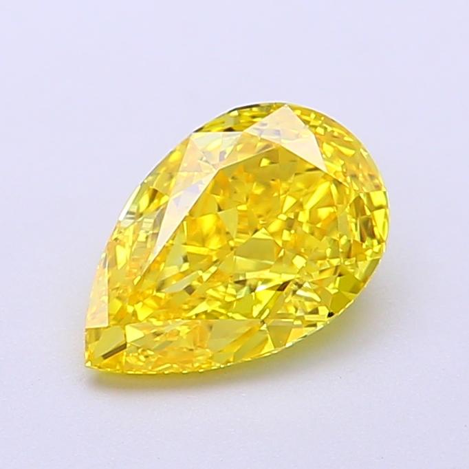 1.3 Ct. Fancy Vivid Yellow Pear Lab Grown Diamond