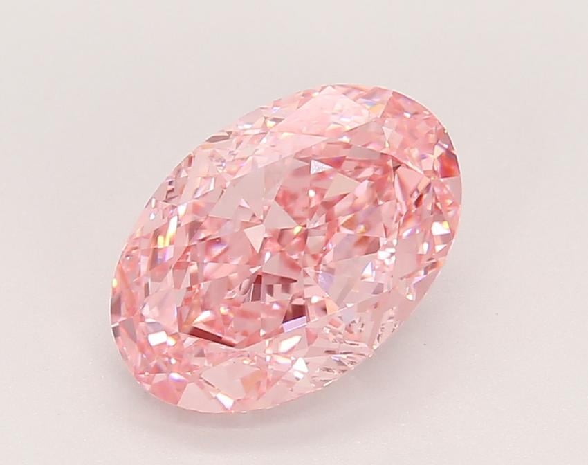 3.16 Ct. Fancy Vivid Pink Oval Lab Grown Diamond