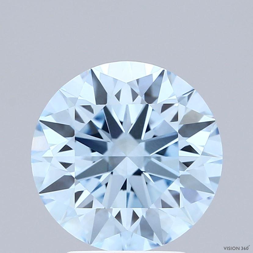 3.29 Ct. Fancy Vivid Blue Round Lab Grown Diamond