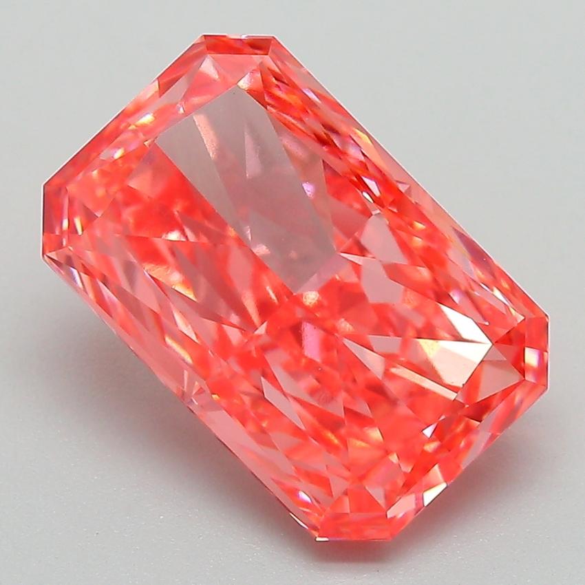4.48 Ct. Fancy Vivid Pink Radiant Lab Grown Diamond