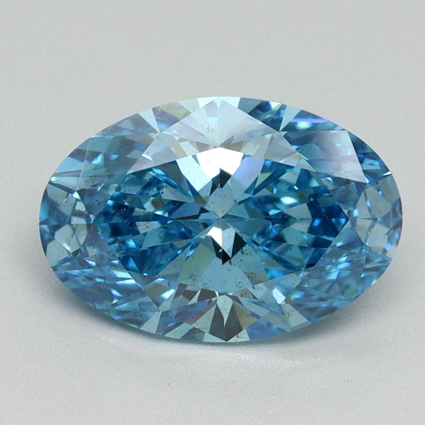 2.17 Ct. Fancy Vivid Blue Oval Lab Grown Diamond