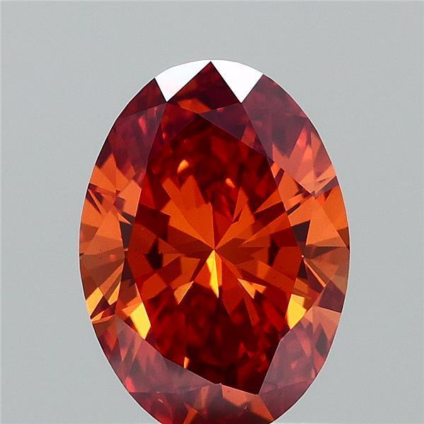 1.00 Ct. Fancy Vivid Orange Oval Lab Grown Diamond