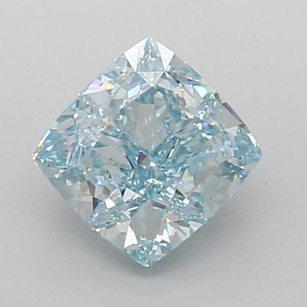 1.50 Ct. Fancy Intense Greenish Blue Cushion Lab Grown Diamond