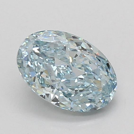 1.10 Ct. Fancy Intense Greenish Blue Oval Lab Grown Diamond