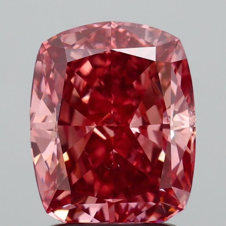 2.11 Ct. Fancy Deep  Pink Cushion Lab Grown Diamond