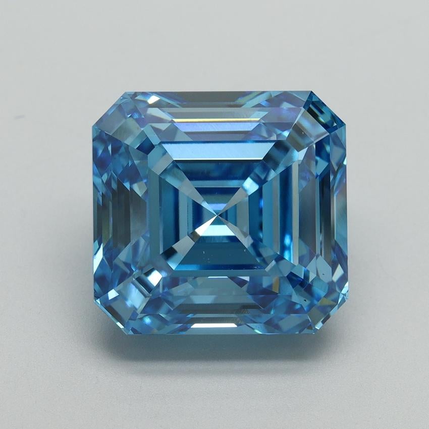 10.21 Ct. Fancy Vivid Blue Asscher Lab Grown Diamond