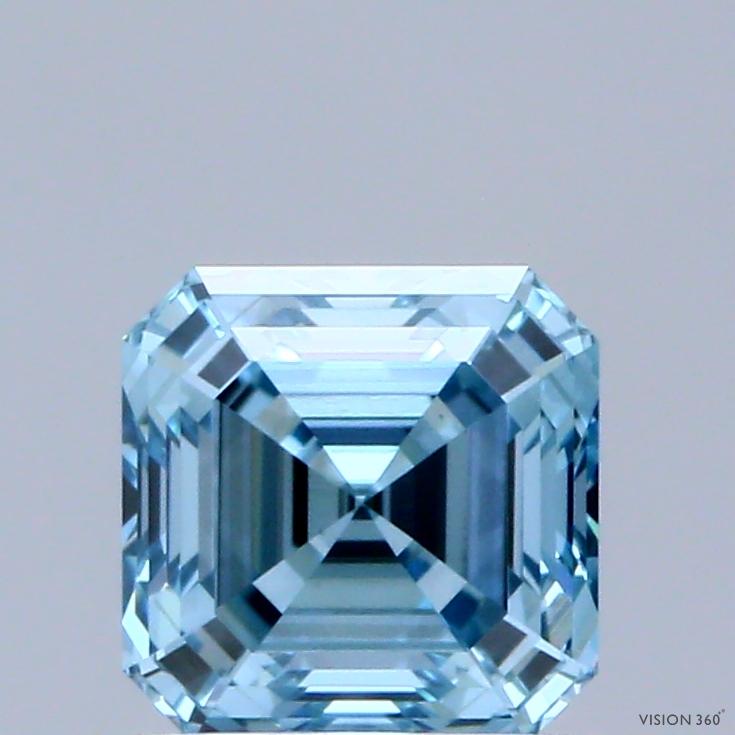1.08 Ct. Fancy Vivid Blue Asscher Lab Grown Diamond