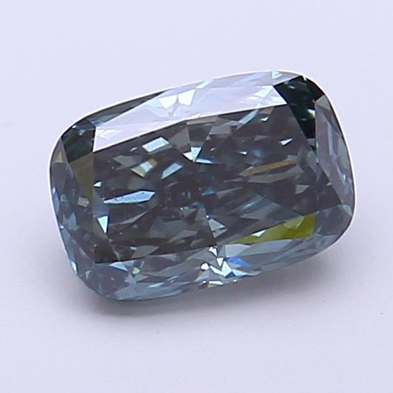 1.14 Ct. Fancy Deep Greenish Blue Cushion Lab Grown Diamond