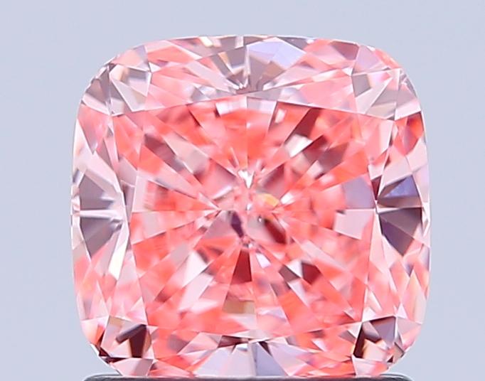1.33 Ct. Fancy Vivid Pink Cushion Lab Grown Diamond