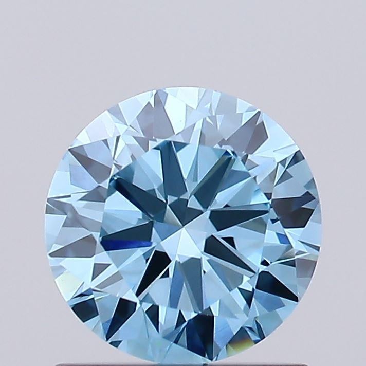 0.79 Ct. Fancy Vivid Blue Round Lab Grown Diamond