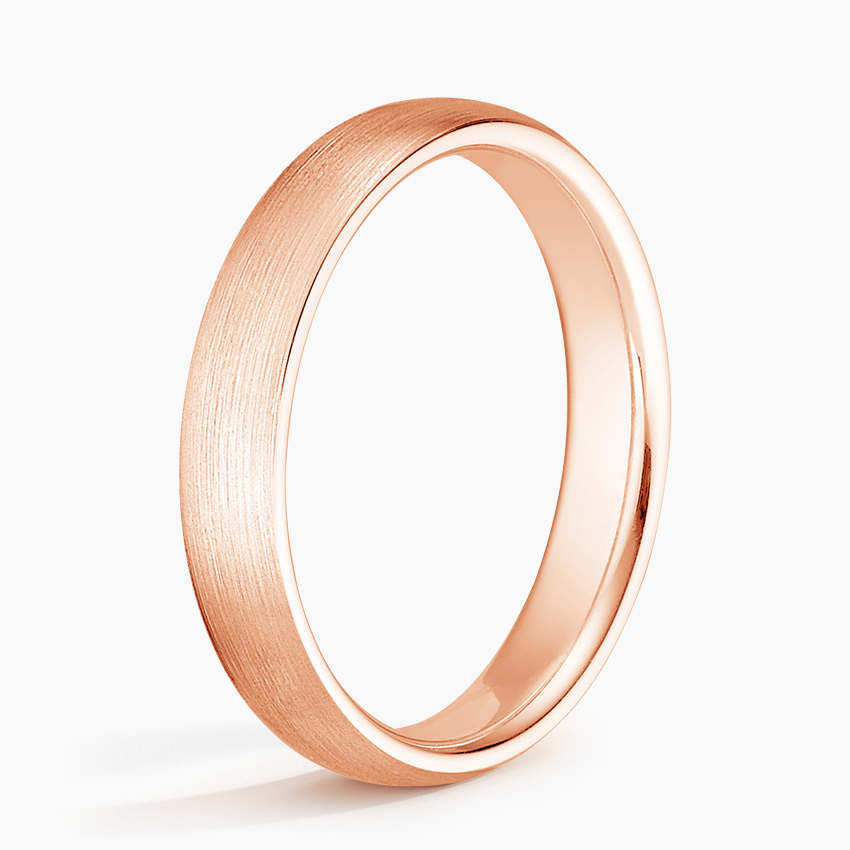 Matte Comfort Fit 4mm Wedding Ring in 14K Rose Gold