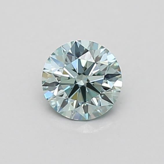 0.30 Ct. Fancy Vivid Bluish Green Round Lab Grown Diamond