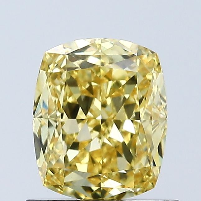1.08 Ct. Fancy Vivid Yellow Cushion Lab Grown Diamond