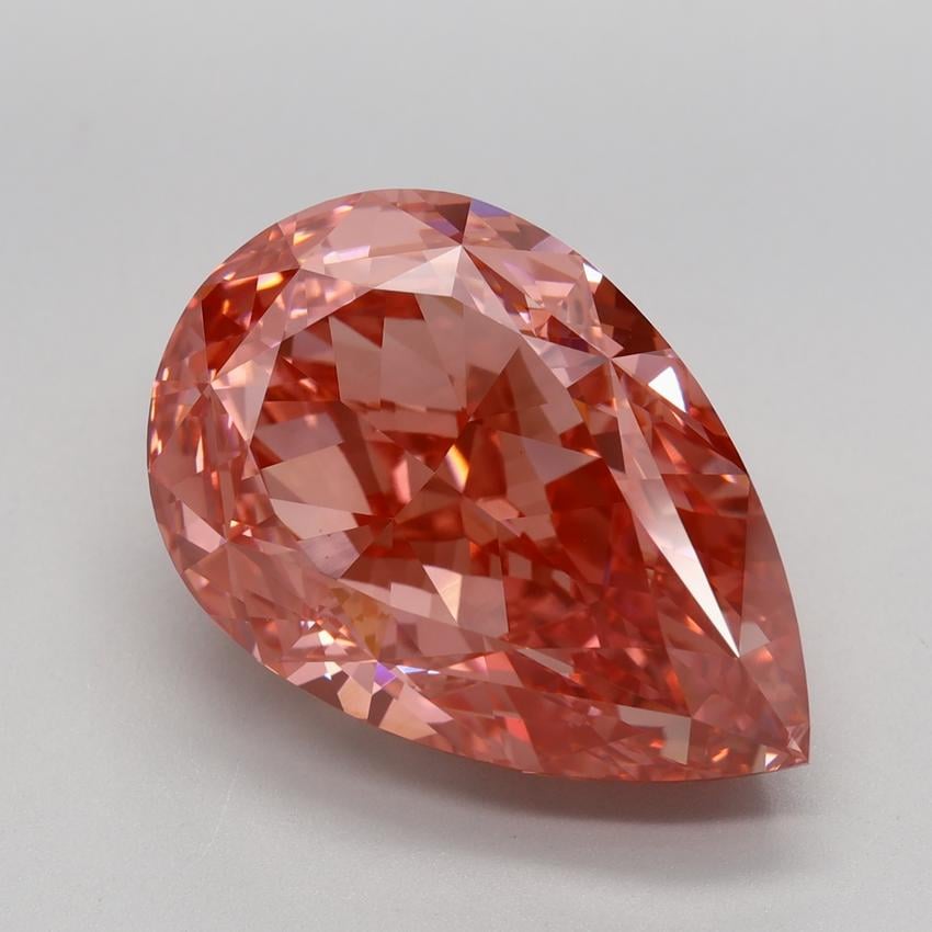 10.04 Ct. Fancy Vivid Pink Pear Lab Grown Diamond