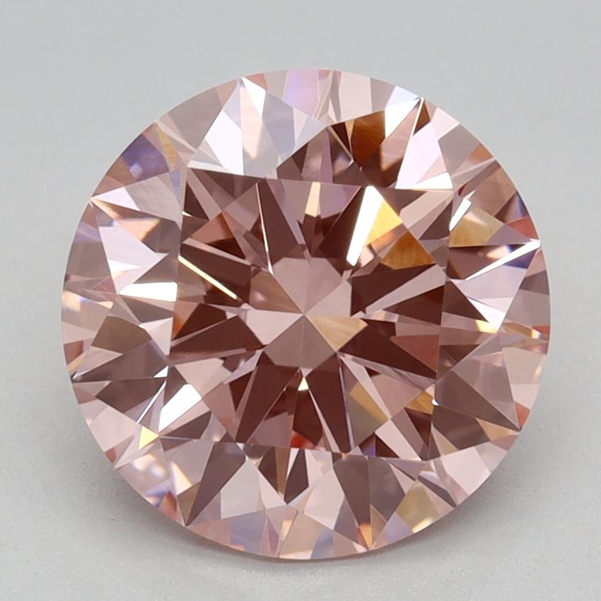 2.1 Ct. Fancy Vivid Pink Round Lab Grown Diamond