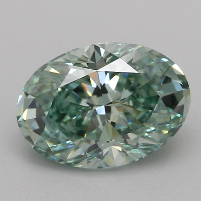 1.09 Ct. Fancy Vivid Green Oval Lab Grown Diamond