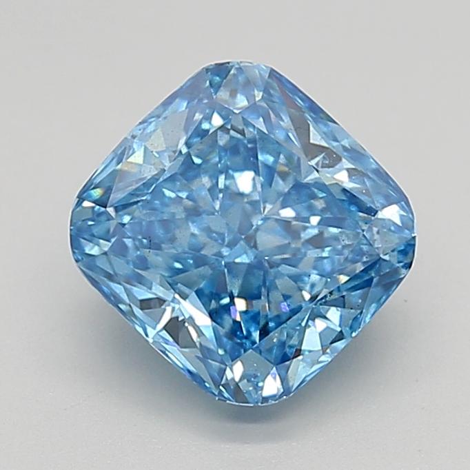 2.34 Ct. Fancy Vivid  Blue Cushion Lab Grown Diamond