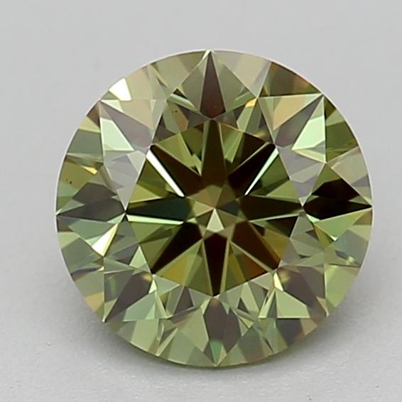 0.69 Ct. Fancy Vivid  Green Round Lab Grown Diamond