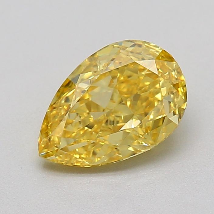 1.01 Ct. Fancy Vivid  Yellow Pear Lab Grown Diamond