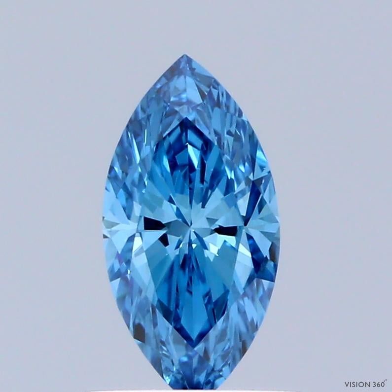 0.57 Ct. Fancy Vivid  Blue Marquise Lab Grown Diamond