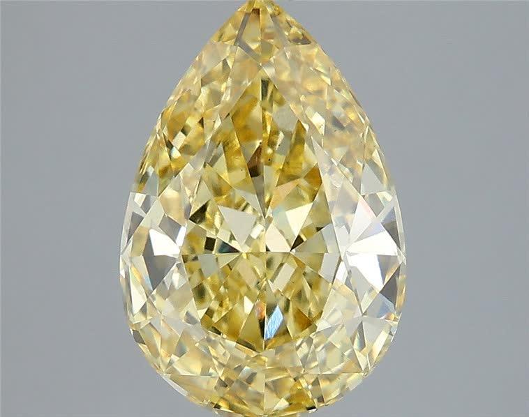 3.10 Ct. Fancy Intense Yellow Pear Lab Grown Diamond