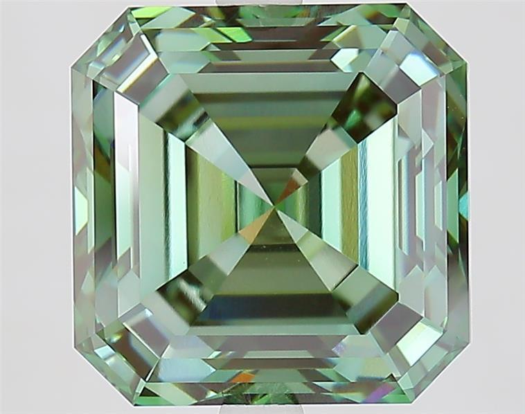 6.29 Ct. Fancy Vivid  Green Asscher Lab Grown Diamond