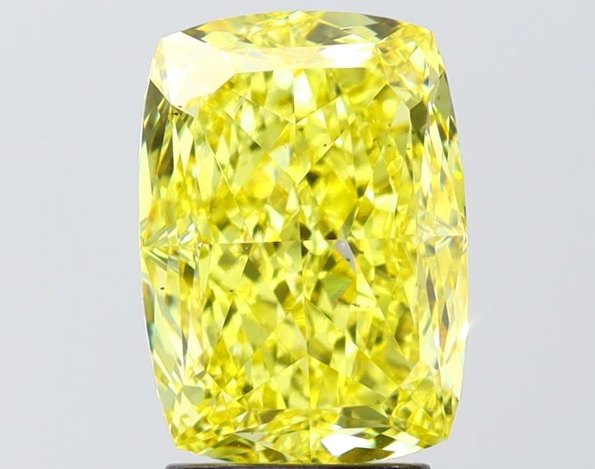 3.52 Ct. Fancy Vivid Yellow Yellow Cushion Lab Grown Diamond