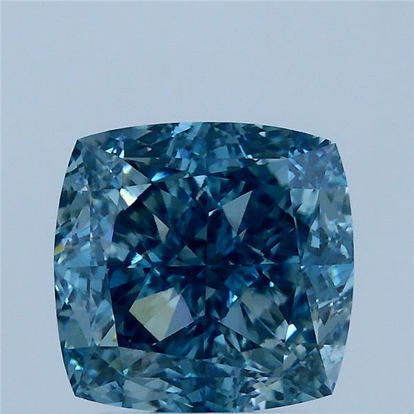 3.07 Ct. Fancy Vivid Blue Cushion Lab Grown Diamond