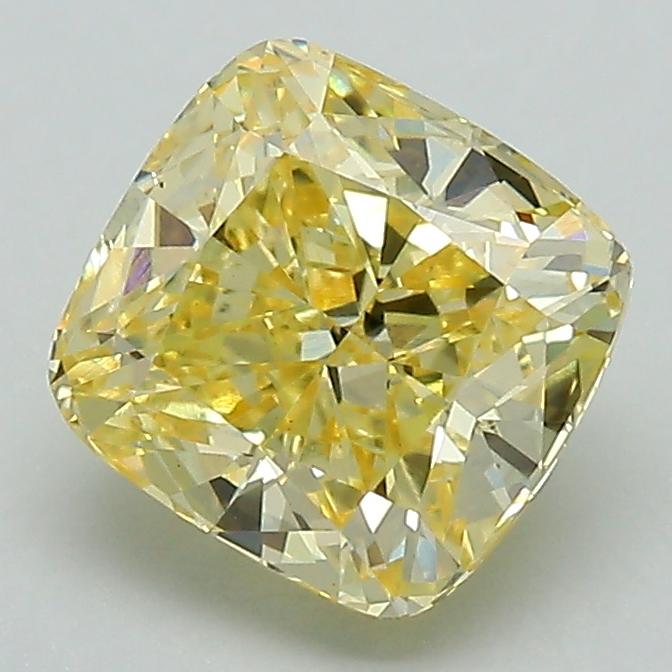 2.00 Ct. Fancy Intense Yellow Cushion Lab Grown Diamond