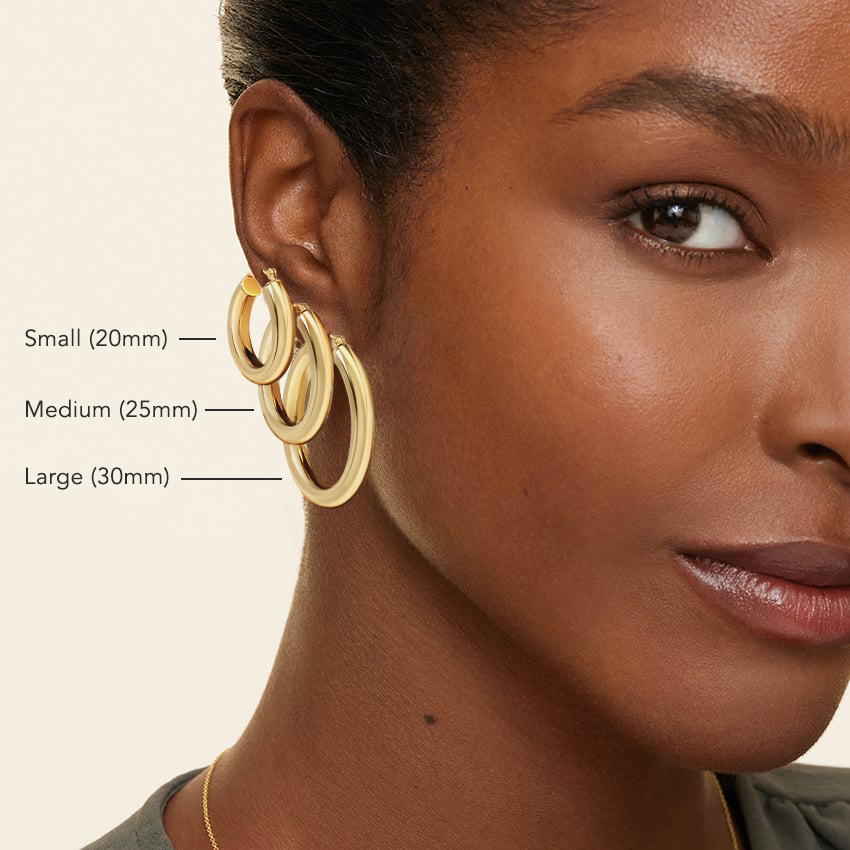 14K Yellow Gold 4mm Small Perfect Hoop Earrings