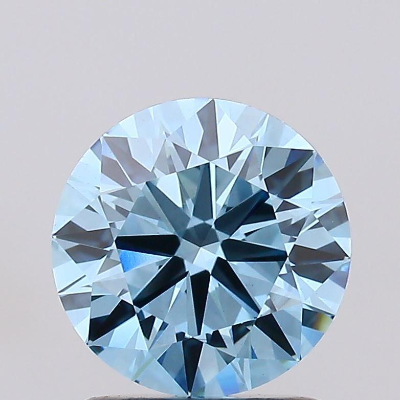 1.38 Ct. Fancy Vivid Blue Round Lab Grown Diamond