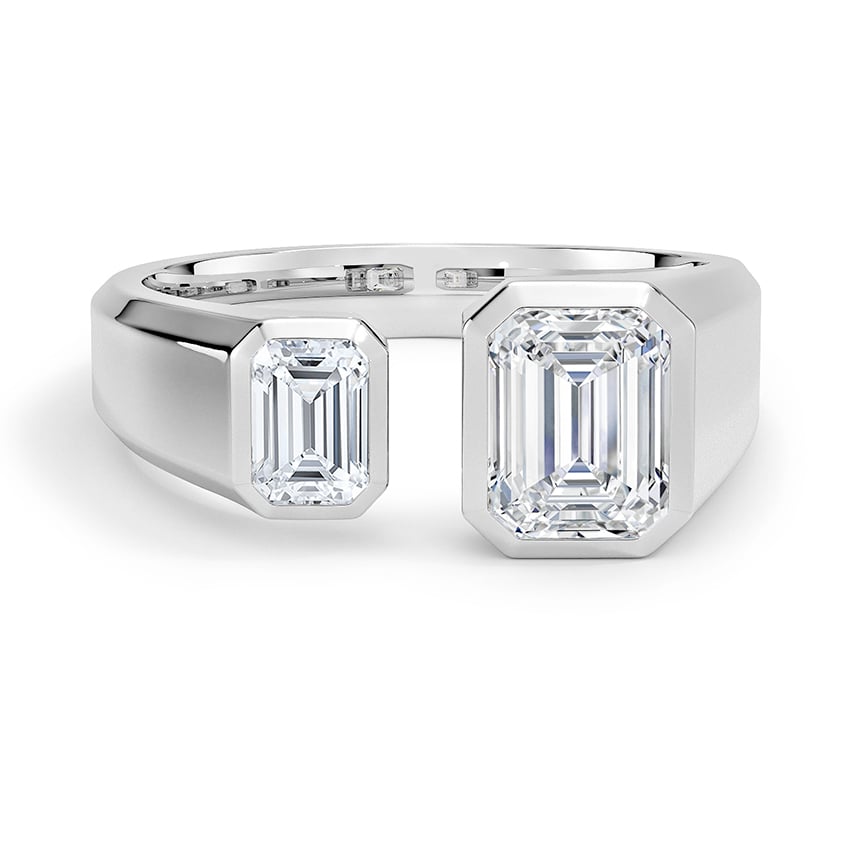 Custom Toi et Moi Emerald-Cut Diamond Ring