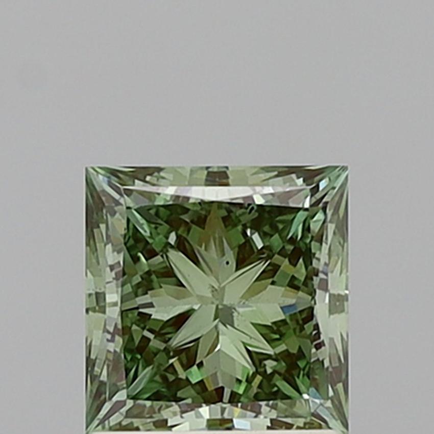 1.50 Ct. Fancy Vivid Green Princess Lab Grown Diamond