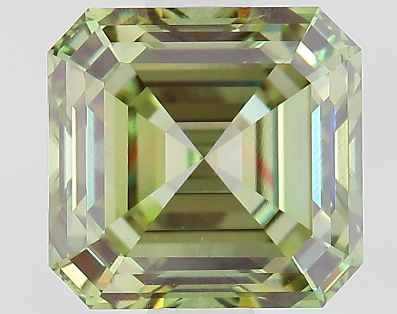 1.58 Ct. Fancy Vivid Green Asscher Lab Grown Diamond
