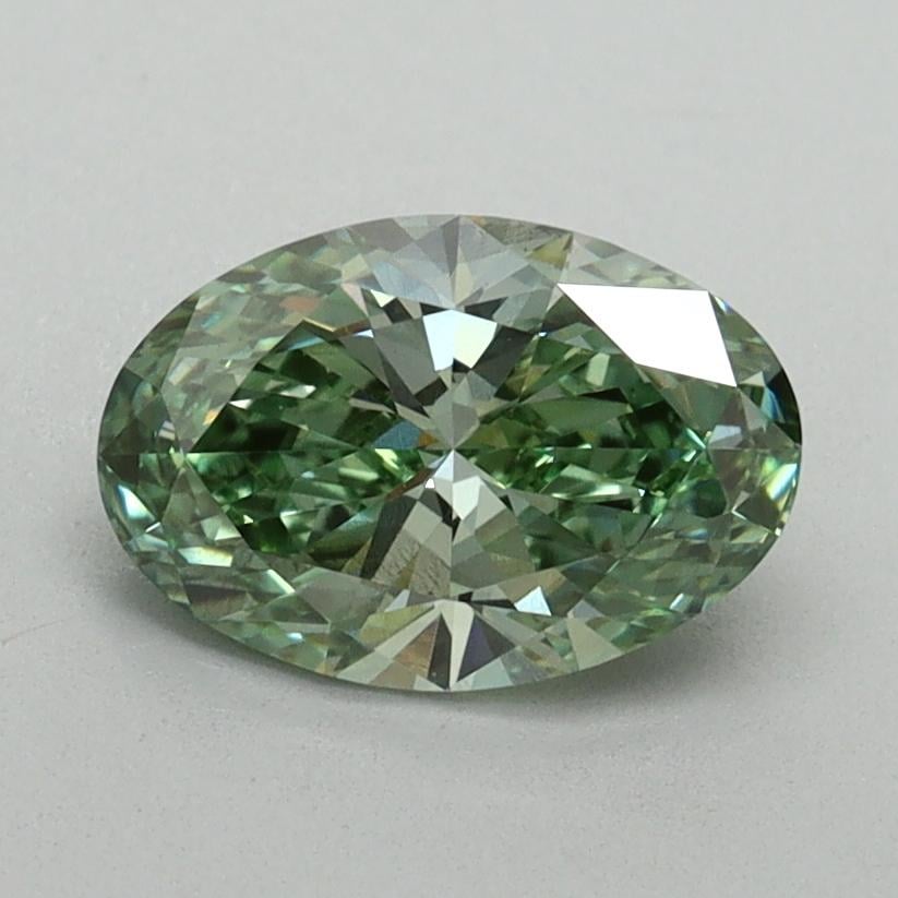 1.08 Ct. Fancy Vivid Green Oval Lab Grown Diamond