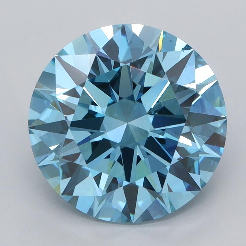 4.00 Ct. Fancy Vivid  Blue Round Lab Grown Diamond