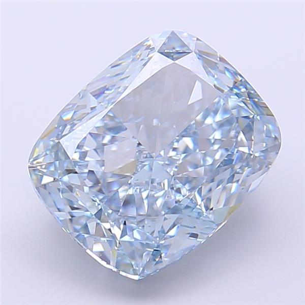 4.70 Ct. Fancy Intense Blue Cushion Lab Grown Diamond