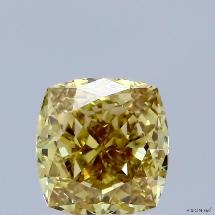 1.03 Ct. Fancy Intense Yellow Cushion Lab Grown Diamond