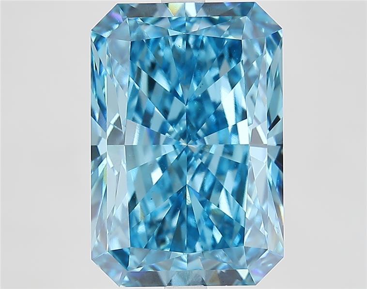 7.51 Ct. Fancy Vivid Blue Radiant Lab Grown Diamond