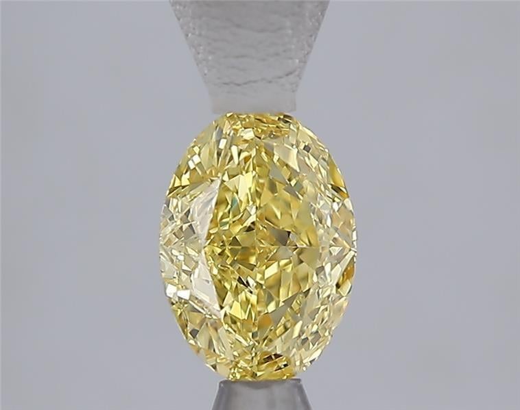1.08 Ct. Fancy Intense  Yellow Oval Lab Grown Diamond