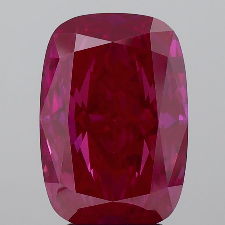 3.61 Ct. Fancy Vivid Pink Cushion Lab Grown Diamond